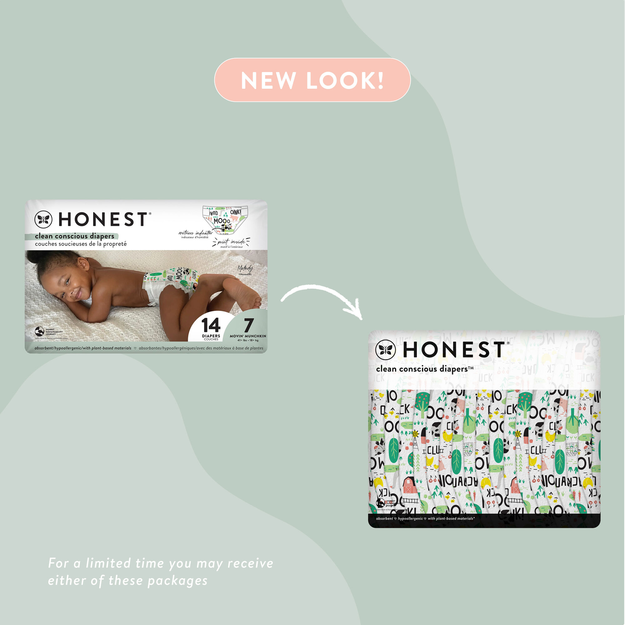 Honest Wetness Indicator Diapers Plant Based Fragrance Free